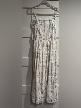 AND NOW THIS XS White floral Midi Dress NWT